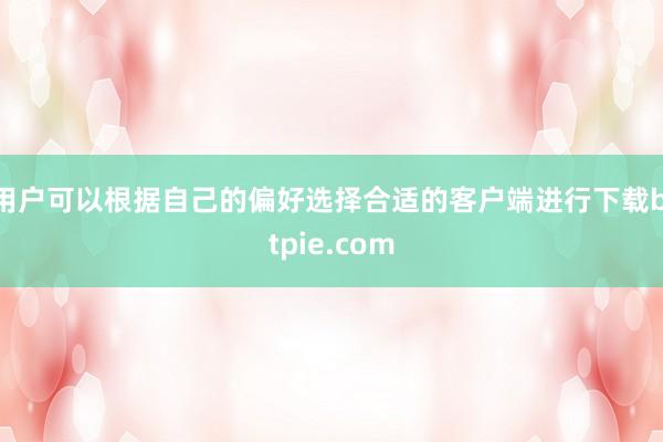 用户可以根据自己的偏好选择合适的客户端进行下载bitpie.com