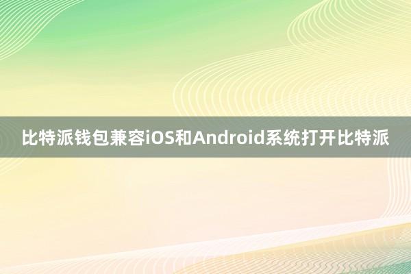 比特派钱包兼容iOS和Android系统打开比特派