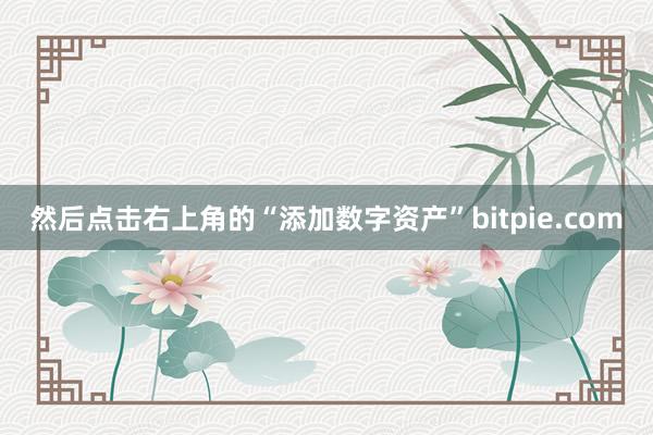 然后点击右上角的“添加数字资产”bitpie.com