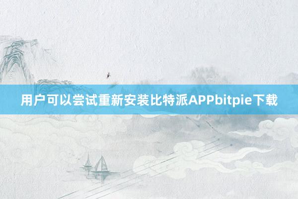 用户可以尝试重新安装比特派APPbitpie下载