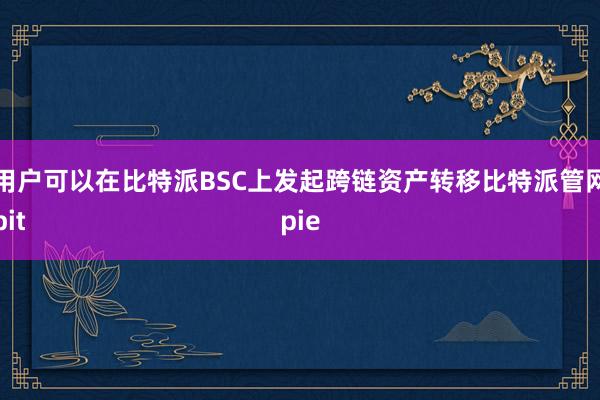 用户可以在比特派BSC上发起跨链资产转移比特派管网
bitpie