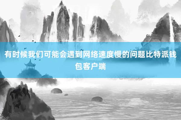 有时候我们可能会遇到网络速度慢的问题比特派钱包客户端