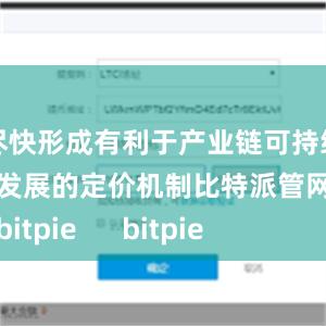 尽快形成有利于产业链可持续发展的定价机制比特派管网
bitpie